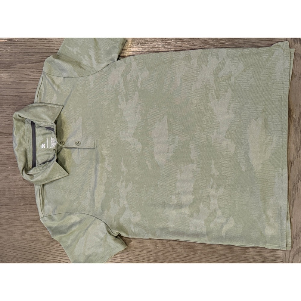 All in Motion Mens Camo Polo Shirt Green Short Sleeve Athletic‎ Golf Size M